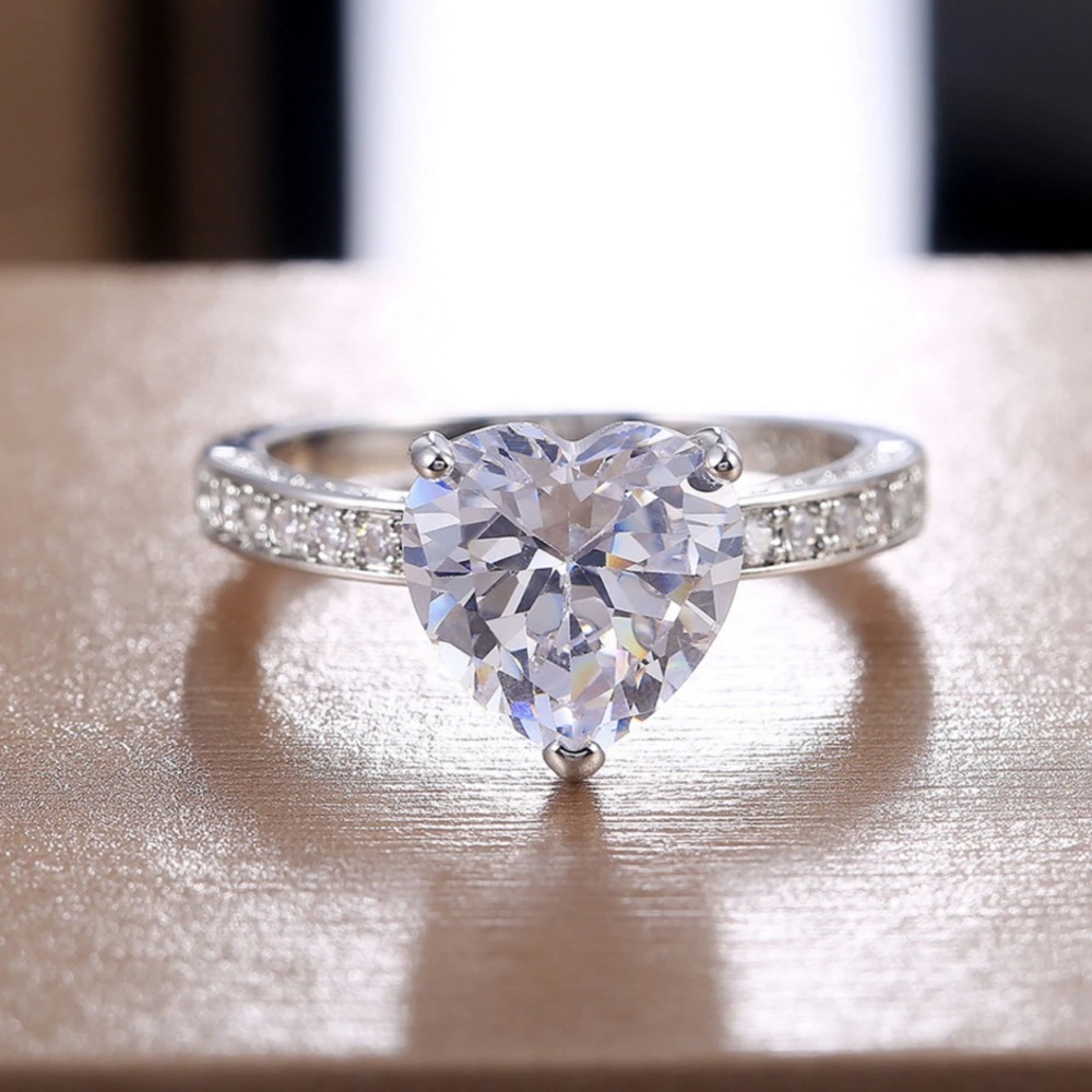 925 STERLING SILVER HEART RING - Picture 3 of 4